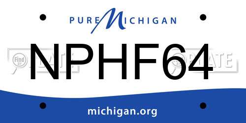 NPHF64 Michigan License Plate