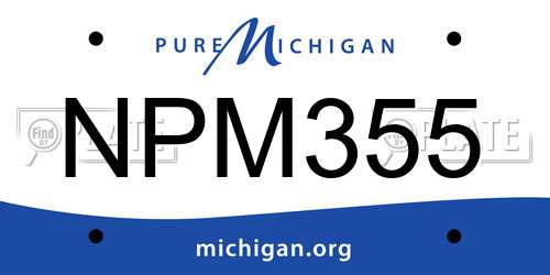 NPM355 Michigan License Plate
