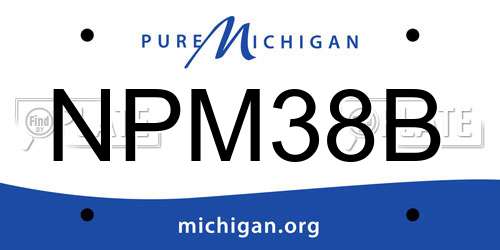 NPM38B Michigan License Plate