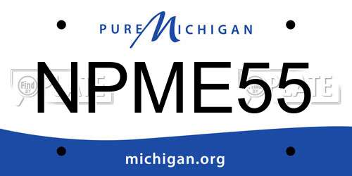 NPME55 Michigan License Plate