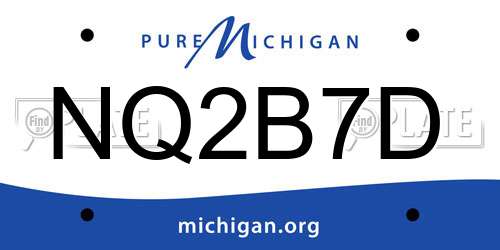 NQ2B7D Michigan License Plate