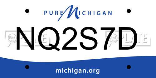 NQ2S7D Michigan License Plate