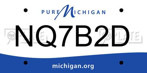 NQ7B2D Michigan License Plate