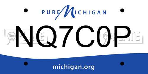 NQ7C0P Michigan License Plate