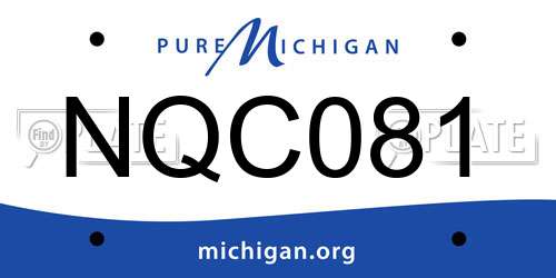 NQC081 Michigan License Plate