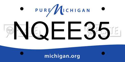 NQEE35 Michigan License Plate