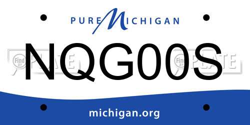 NQG00S Michigan License Plate
