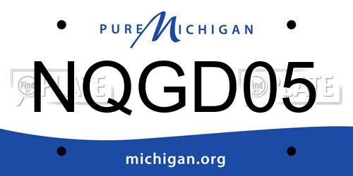 NQGD05 Michigan License Plate