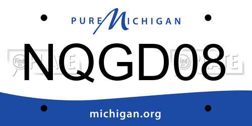 NQGD08 Michigan License Plate