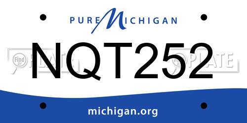 NQT252 Michigan License Plate