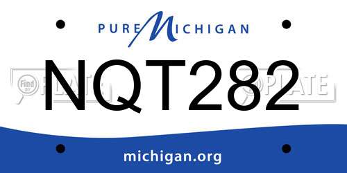 NQT282 Michigan License Plate
