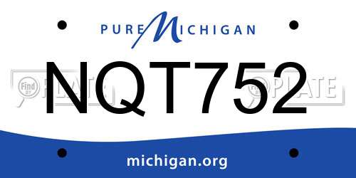 NQT752 Michigan License Plate