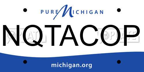 NQTACOP Michigan License Plate