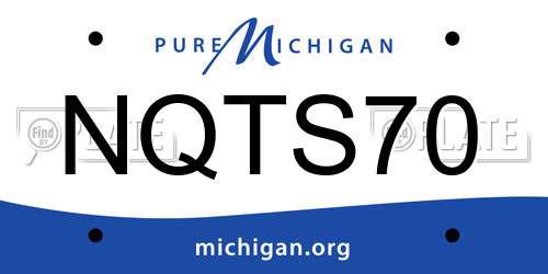 NQTS70 Michigan License Plate