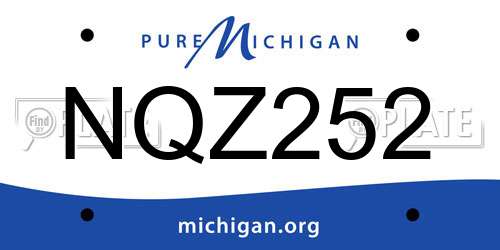NQZ252 Michigan License Plate