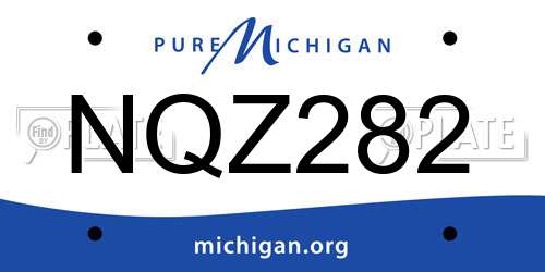 NQZ282 Michigan License Plate