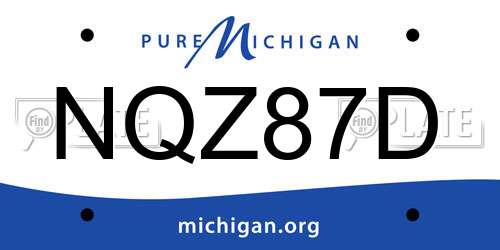 NQZ87D Michigan License Plate