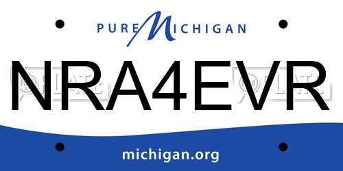 NRA4EVR Michigan License Plate