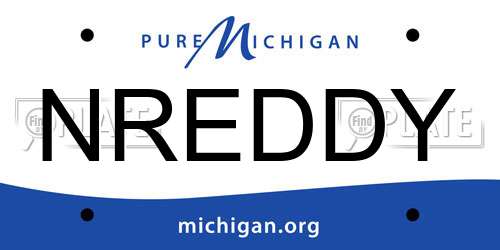 NREDDY Michigan License Plate
