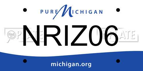 NRIZ06 Michigan License Plate