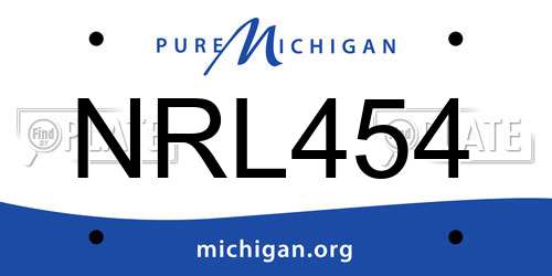 NRL454 Michigan License Plate