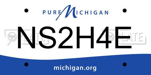 NS2H4E Michigan License Plate