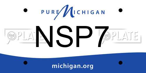 NSP7 Michigan License Plate