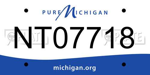 NT07718 Michigan License Plate