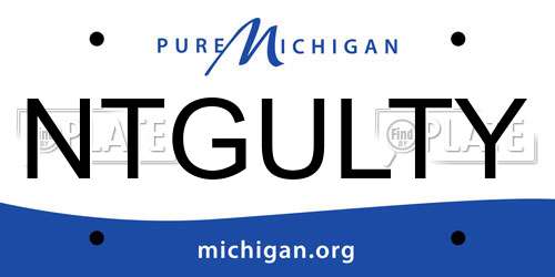 NTGULTY Michigan License Plate