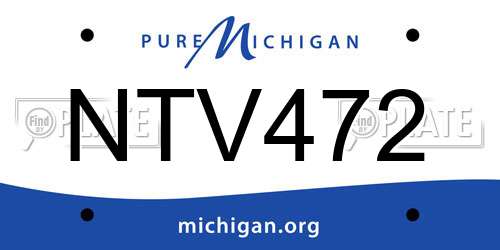 NTV472 Michigan License Plate