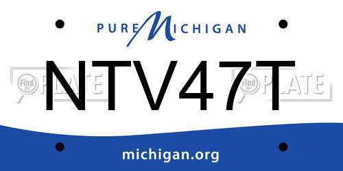 NTV47T Michigan License Plate