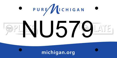 NU579 Michigan License Plate