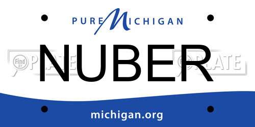 NUBER Michigan License Plate
