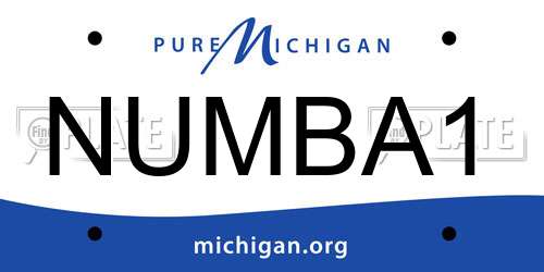 NUMBA1 Michigan License Plate