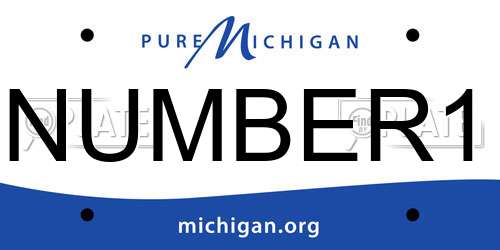 NUMBER1 Michigan License Plate