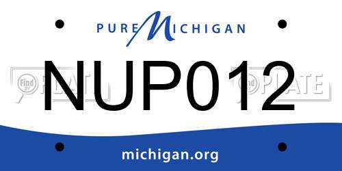 NUP012 Michigan License Plate
