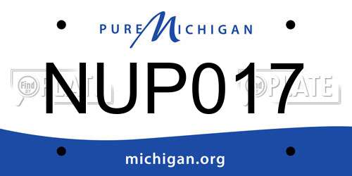 NUP017 Michigan License Plate