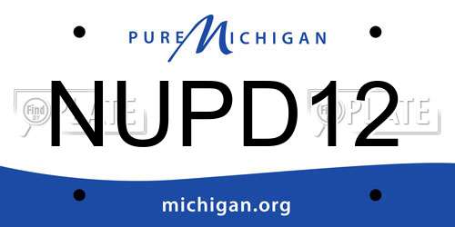 NUPD12 Michigan License Plate