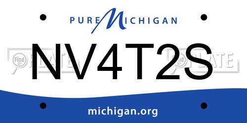 NV4T2S Michigan License Plate