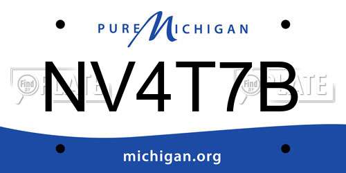 NV4T7B Michigan License Plate
