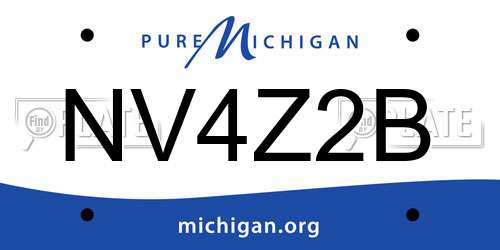 NV4Z2B Michigan License Plate