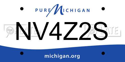 NV4Z2S Michigan License Plate