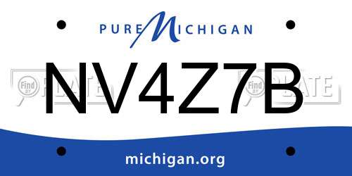 NV4Z7B Michigan License Plate