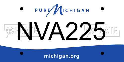 NVA225 Michigan License Plate