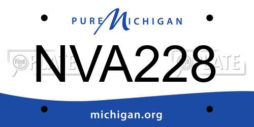 NVA228 Michigan License Plate