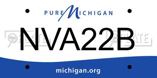 NVA22B Michigan License Plate