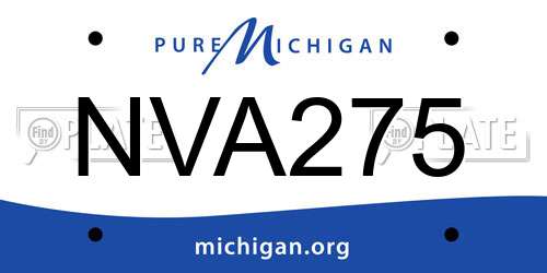 NVA275 Michigan License Plate