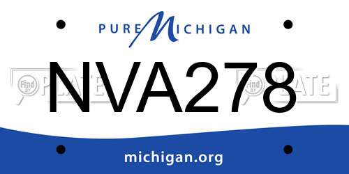 NVA278 Michigan License Plate