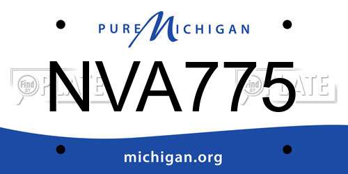 NVA775 Michigan License Plate
