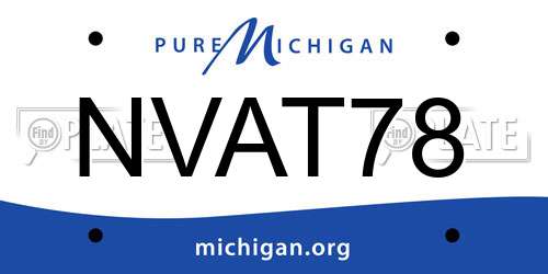 NVAT78 Michigan License Plate